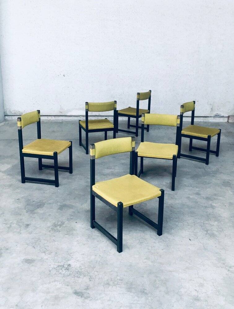 Mid-Century Modern Dining Chair Set by J. Batenburg for Mi, Belgium 1969, Set of 6