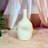 Medium cream artisanal bottle vase