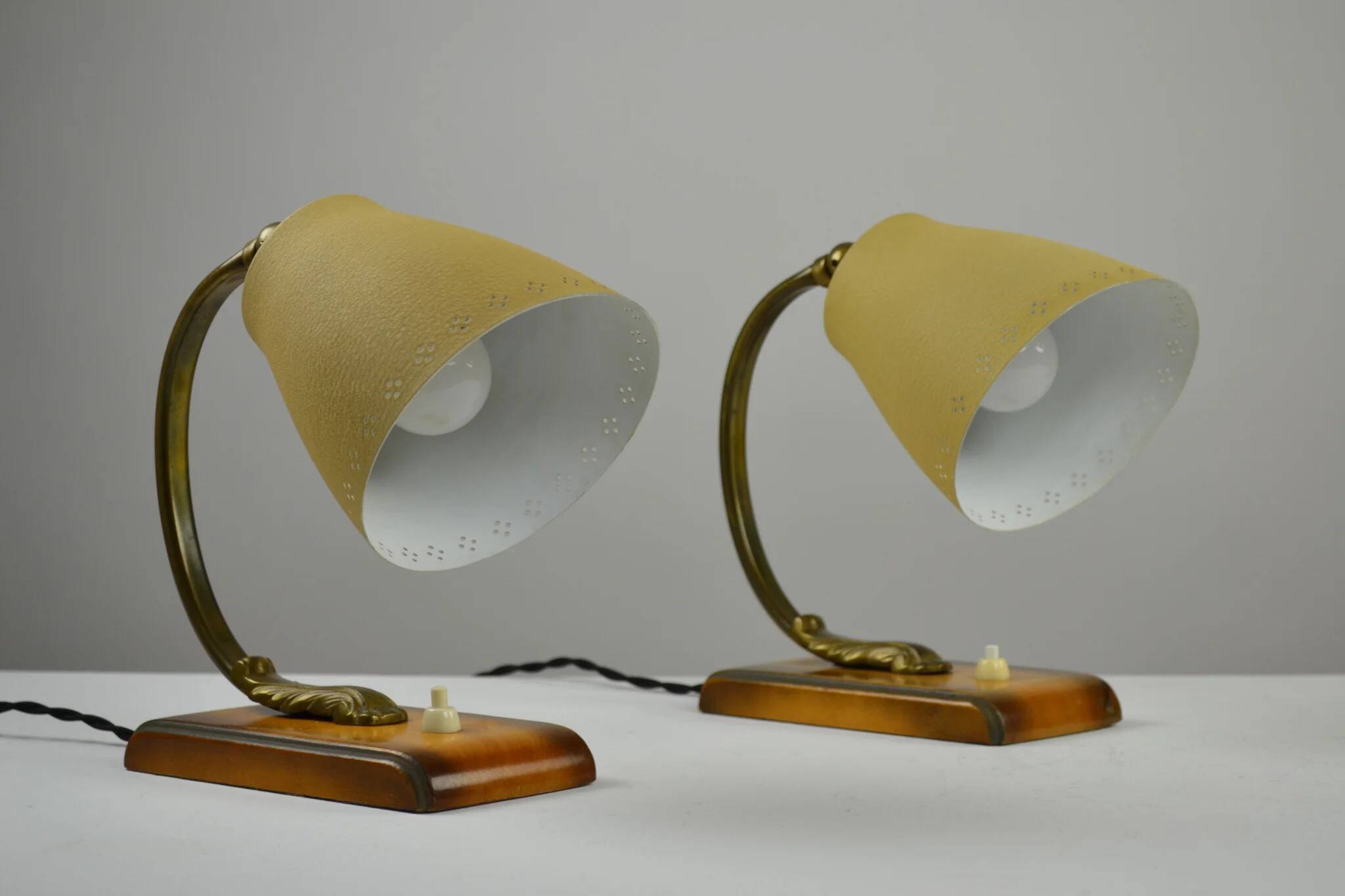 Pair of Table or Desk Lamps, Sweden, 1940s/1950s by EWÅ Armaturfabrik (attributed)