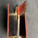 Longchamp, empty pocket document holder with leather and gold metal stirrup from around 1970.