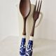 Japanese wooden and ceramic salad service, 1960