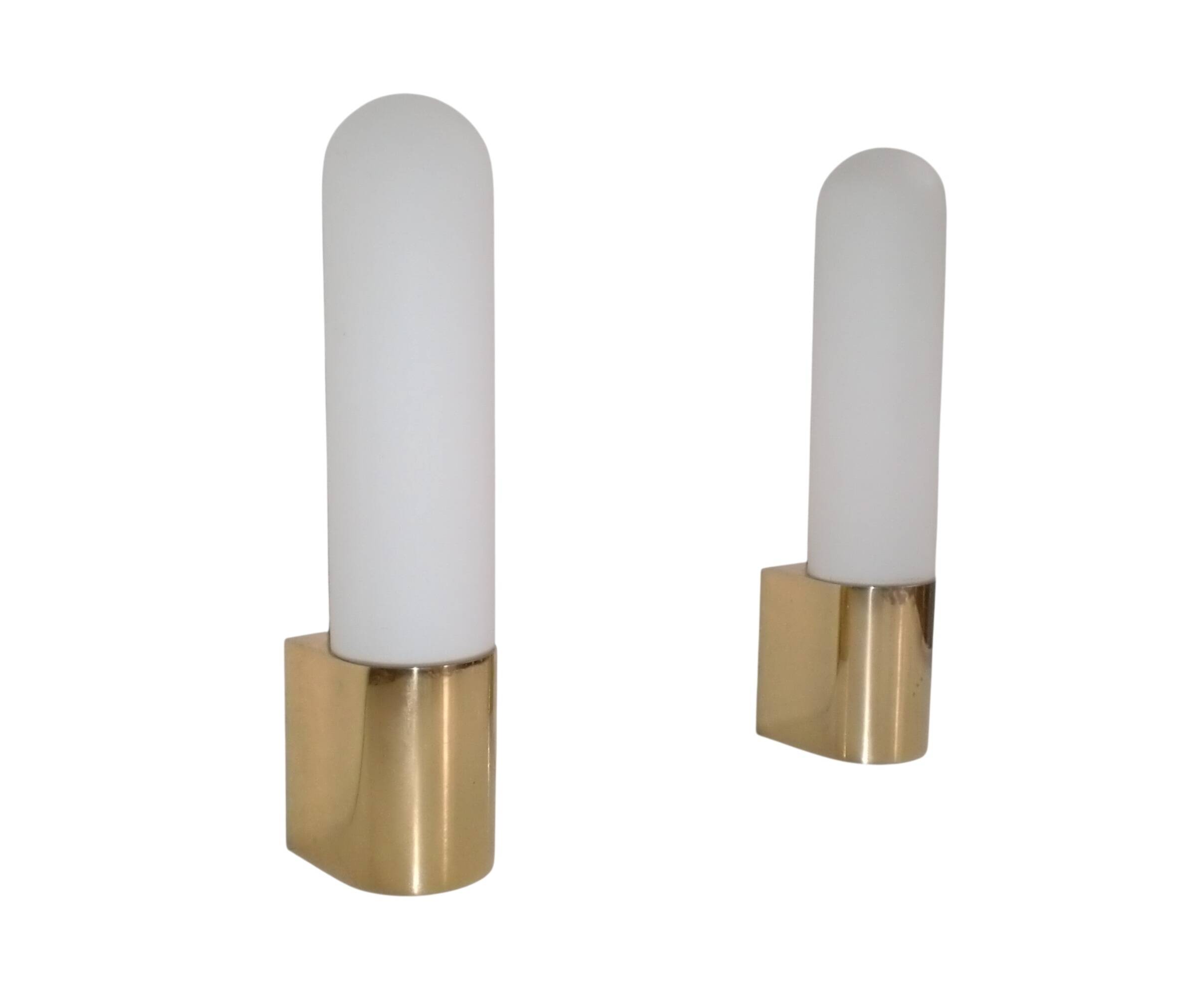 2 Limburg Glashütte Brass Wall Lamps Model 3339, MCM Mid-Century-Modern 70s