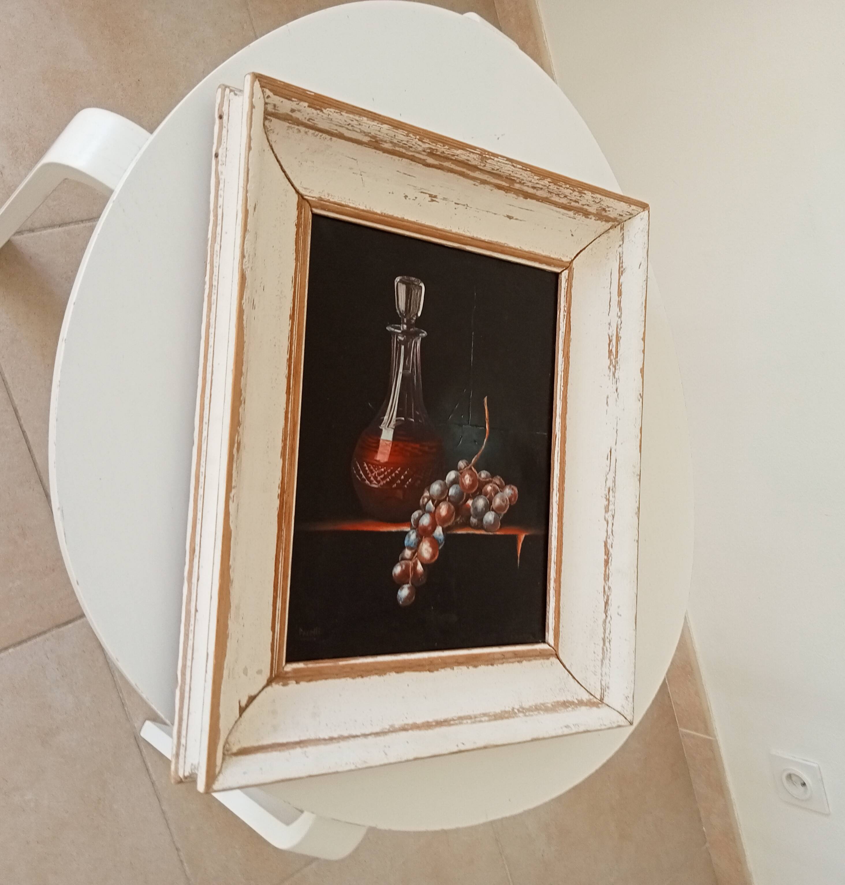 Still life table, oil on canvas, signed Pacetti