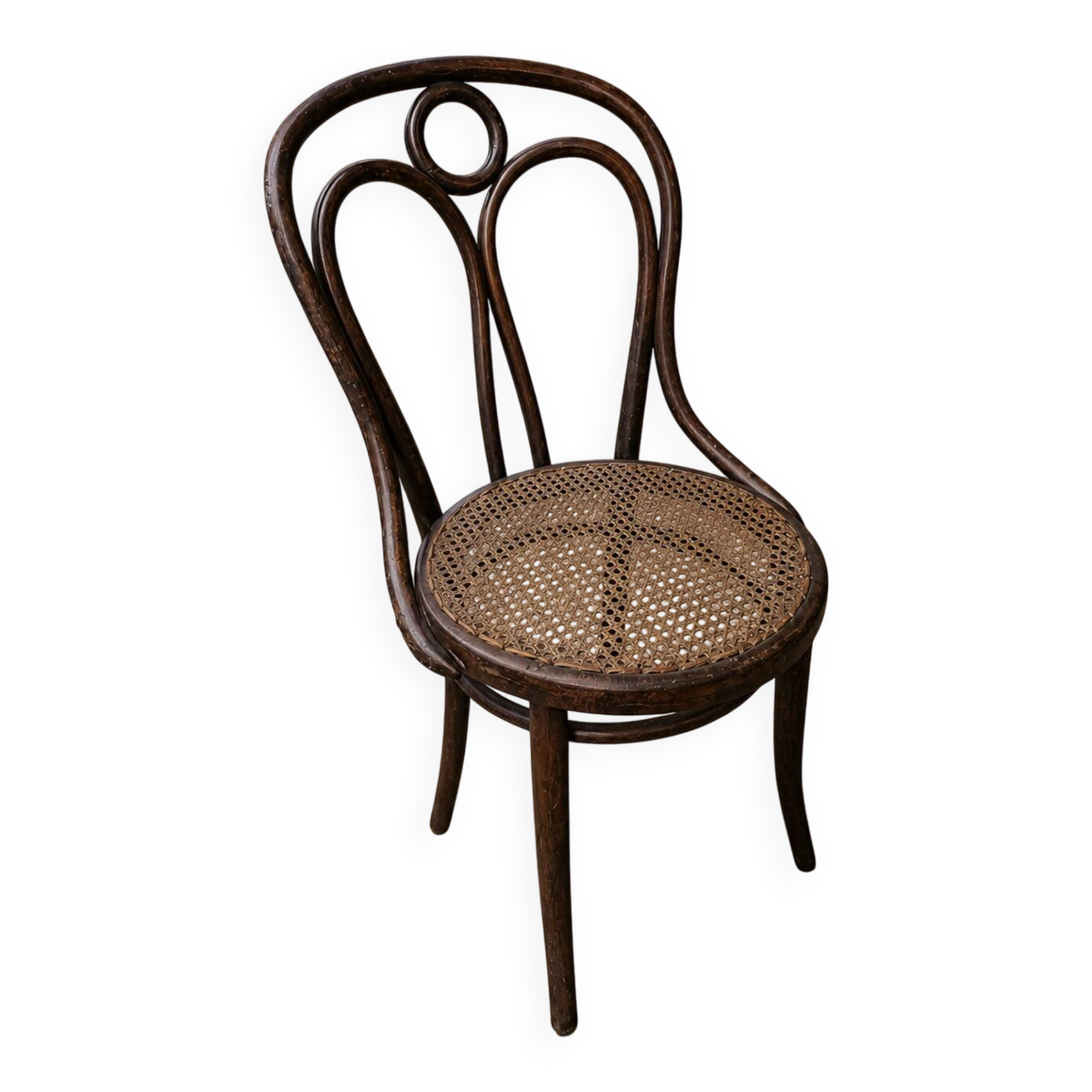 Viennese chair, bent beech with caning, circa 1930.
