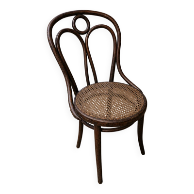 Chaise Viennois Hêtre cintré cannage circa 1930