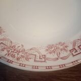 Vintage iron earthenware soup plate set