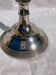 Silver-plated metal chandelier with 5 arms