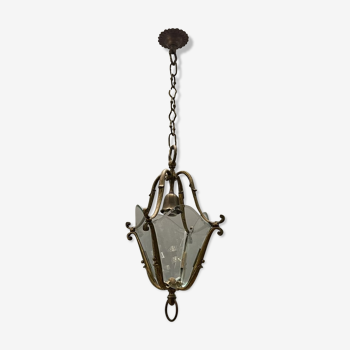 Vintage italian bronze pendant lamp, 1950
