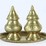 Salière et poivrière en laiton, années 1970