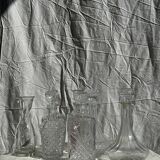 Small cylindrical glass whiskey decanter H:23