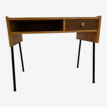 Formica desk, wood and metal 60s