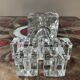Series of 6 vintage cube candlesticks in molded glass