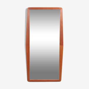Miroir 43 x 84 cm design mid century en teck en forme de losange