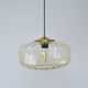 Vintage Light Beige Glass and Brass Pendant Lamp