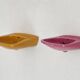 Pair of sinks, 1 mustard and 1 pink from Keramag Keravit, 1980.