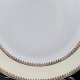 Plat à gâteaux en porcelaine de Limoges liseré jaune et doré