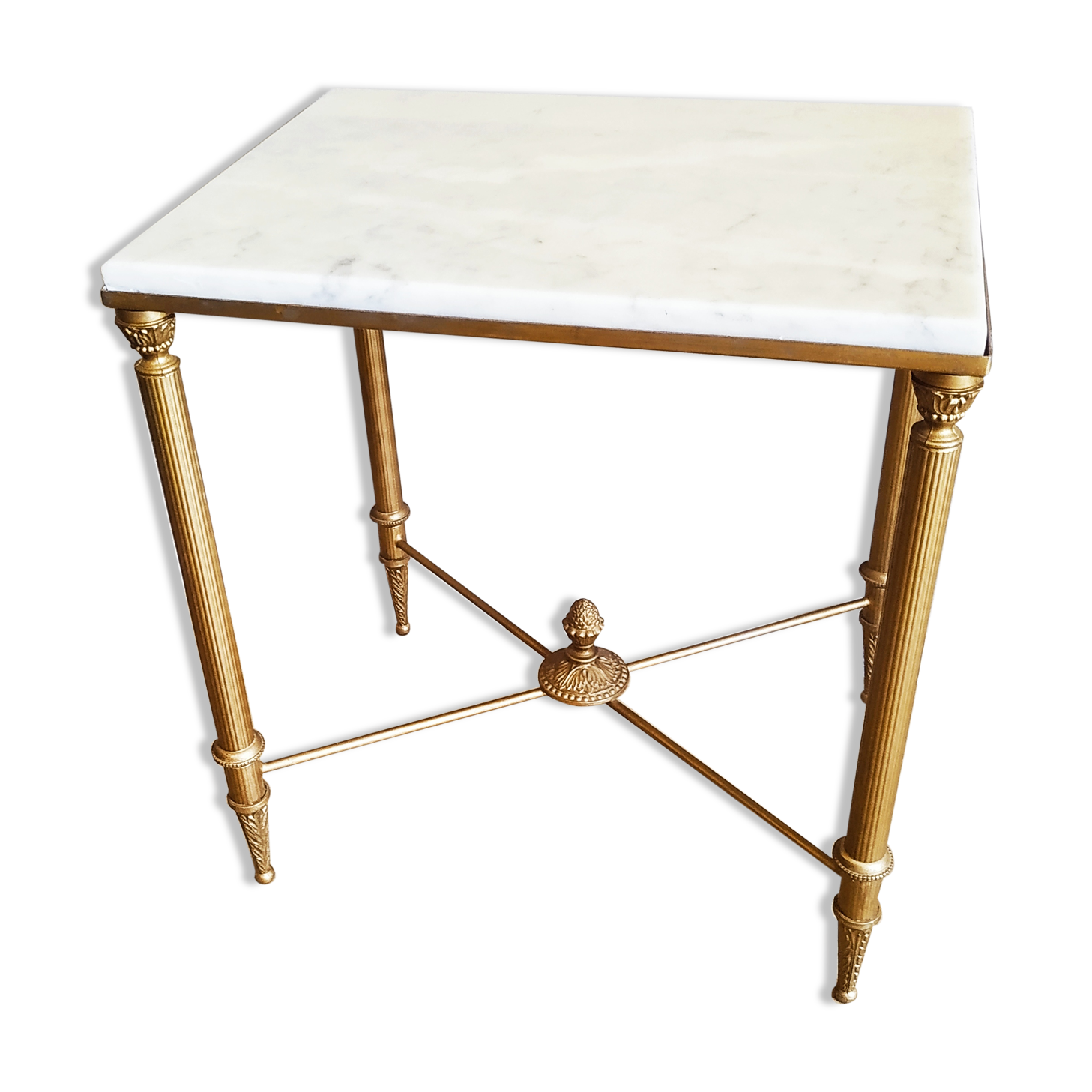 Brass and marble side table