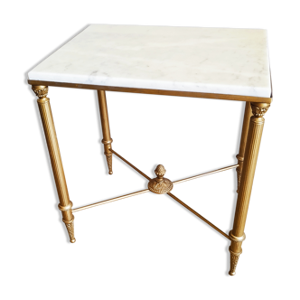 Brass and marble side table