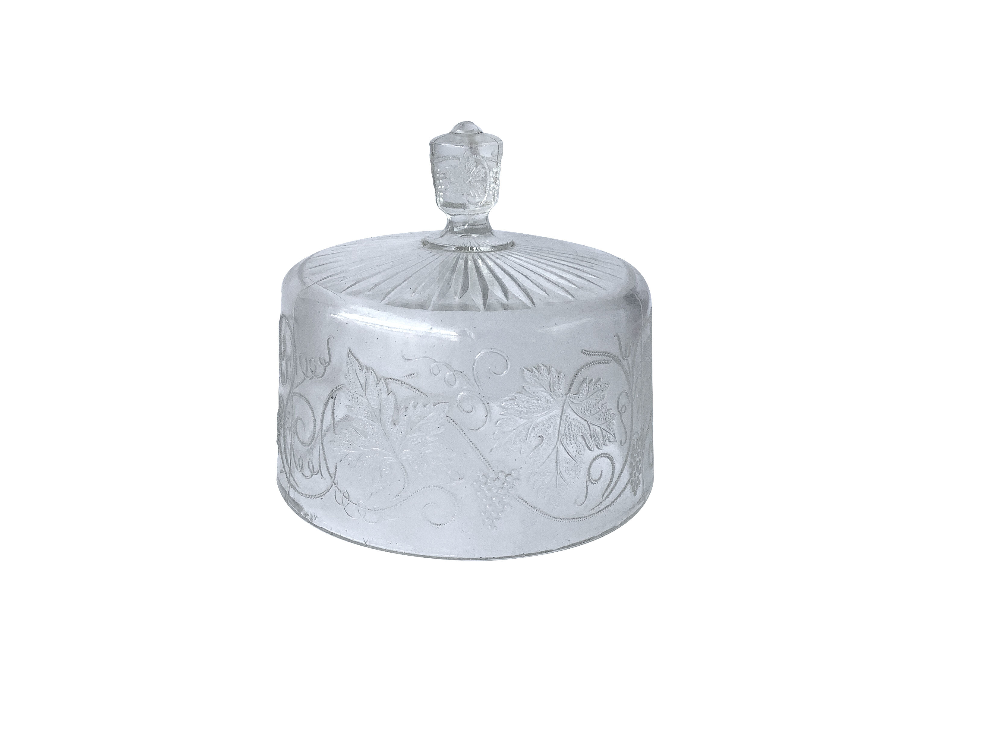 Art Deco molded glass cheese bell