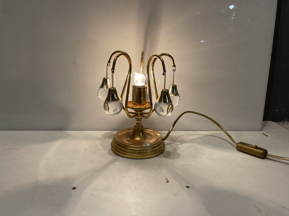 Brass crystal table lamps