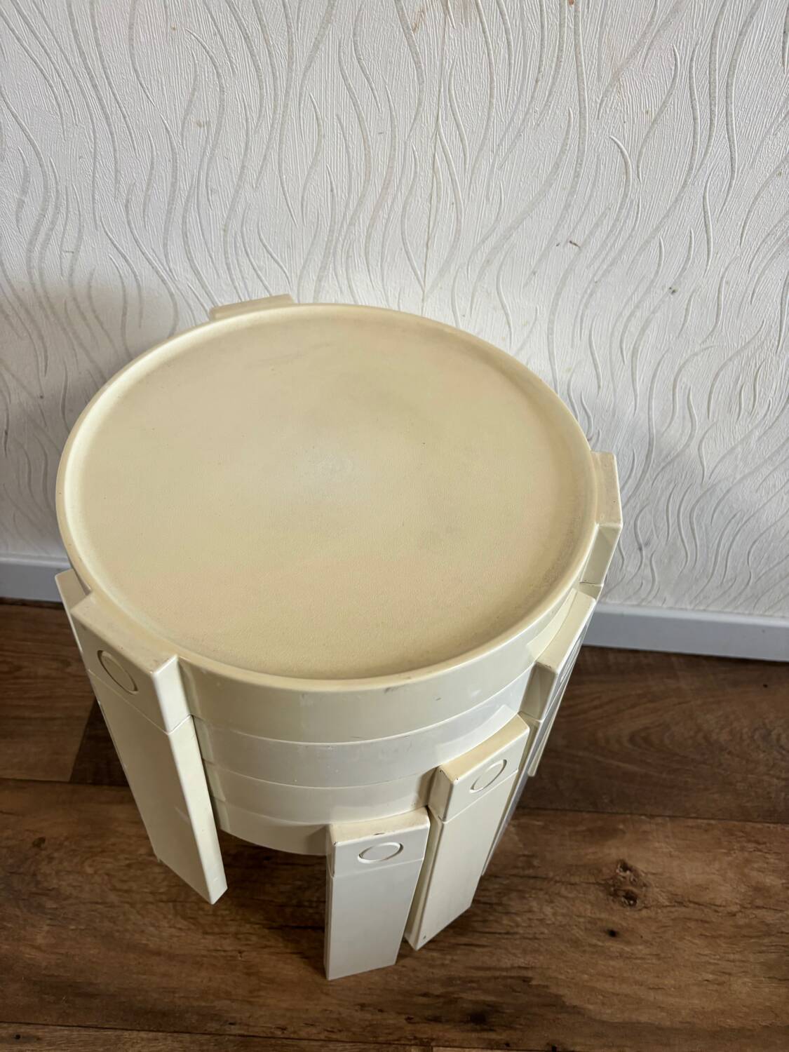 4 flair nesting tables for prisunic space age 70s white plastic
