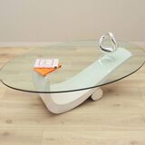 Table basse en verre, design italien, années 70, production : Italie