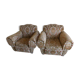 Paire de fauteuils club en tissu