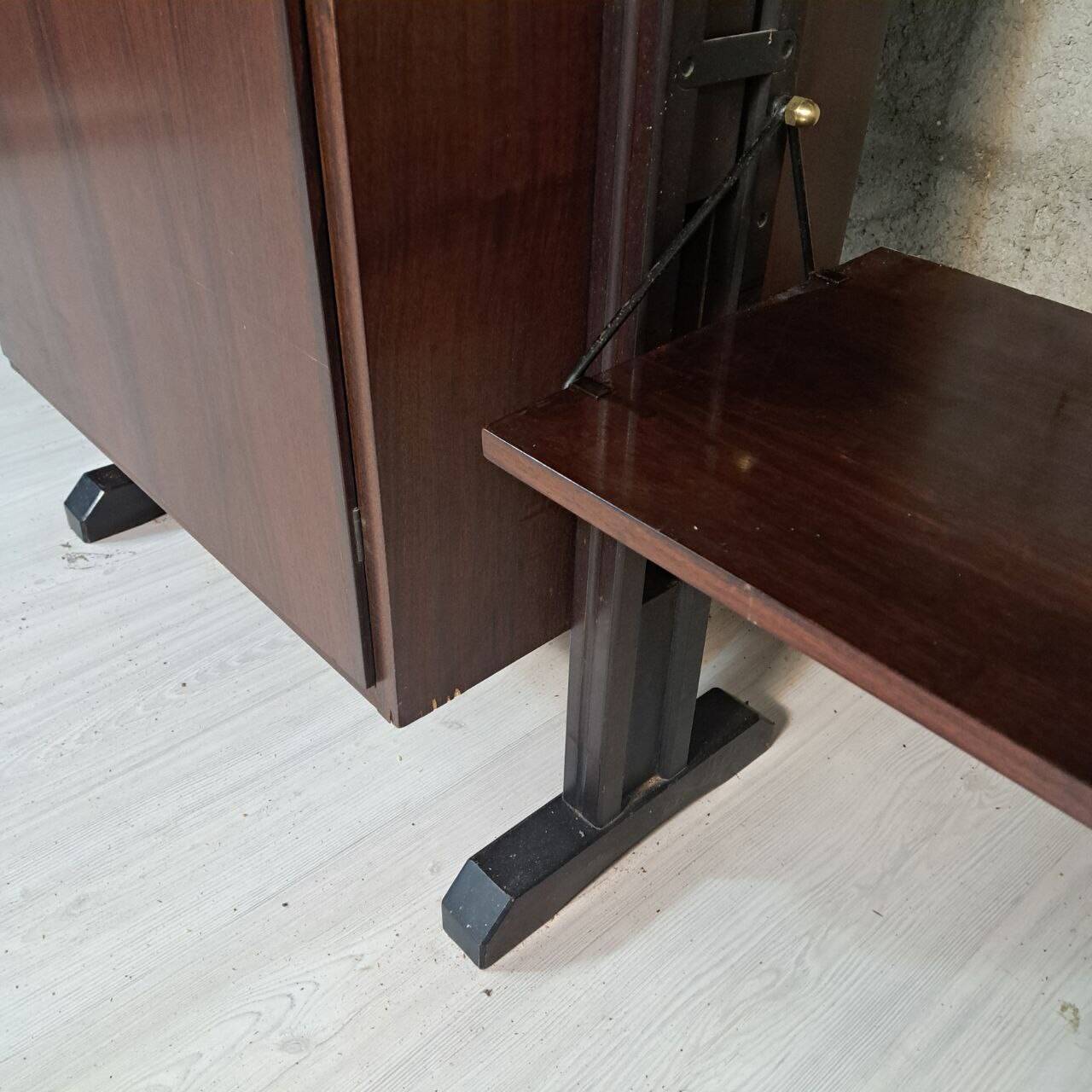 Libreria modulare terra altezza regolabile vintage anni 70, dadi en ottone