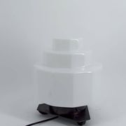 Lampe Art Déco Steamline Modern, vers 1930 – Verre opalin et fer Forgé