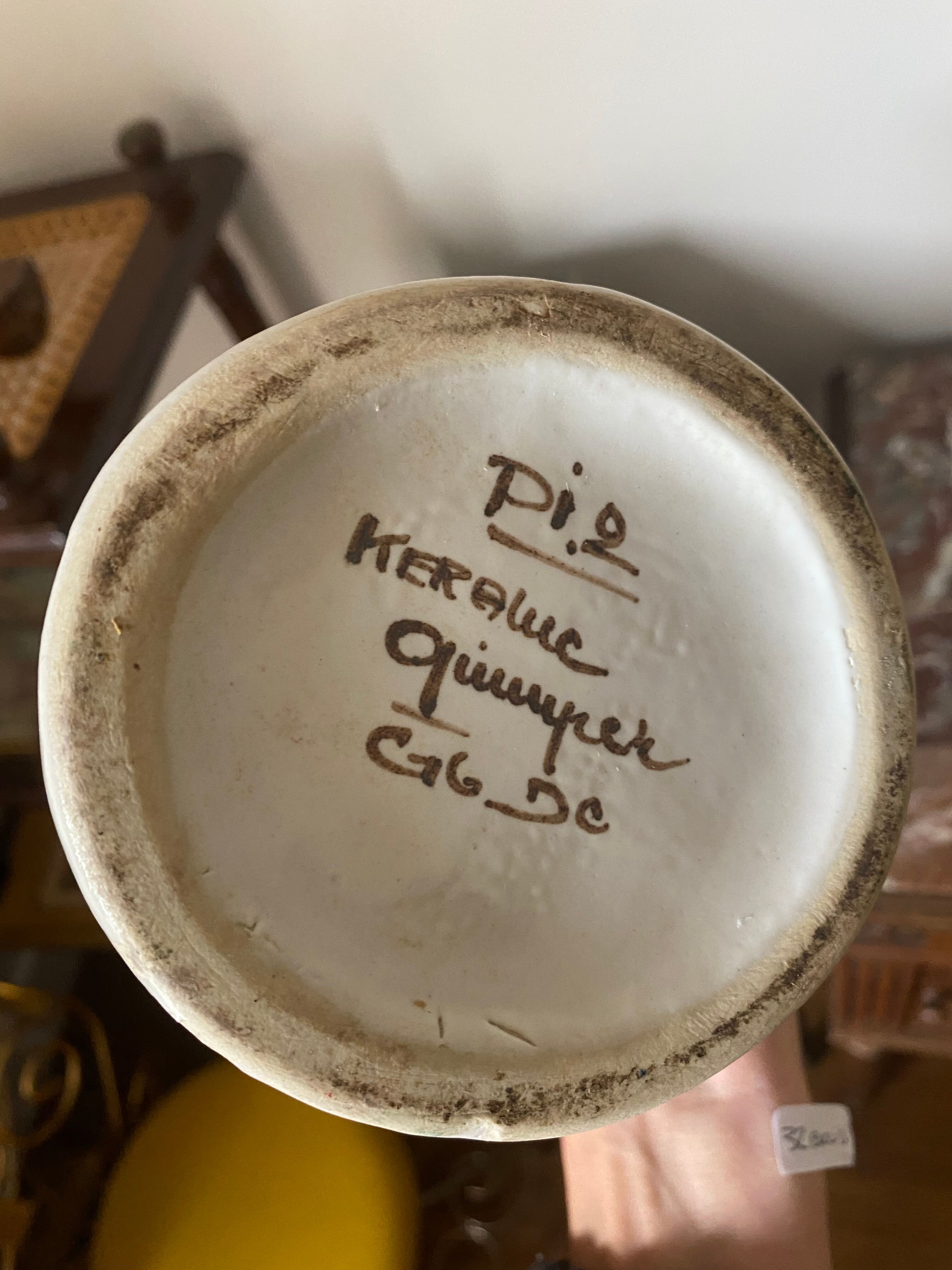 Vintage hand-painted ceramic vase