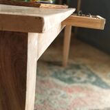 Farmhouse table in natural raw solid oak