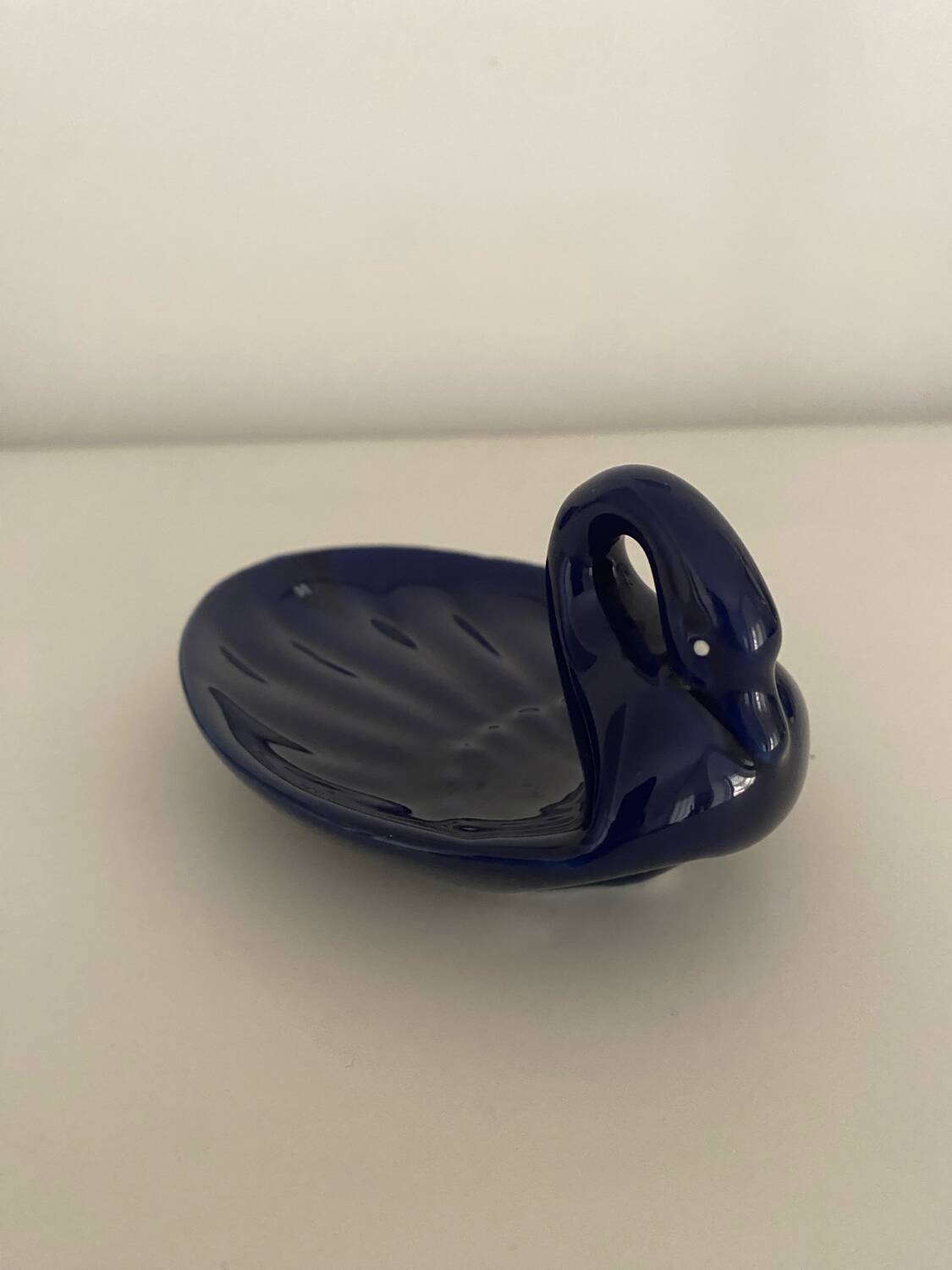 Porte-savon, vide poche cygne bleu