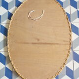 Oval vintage rattan mirror