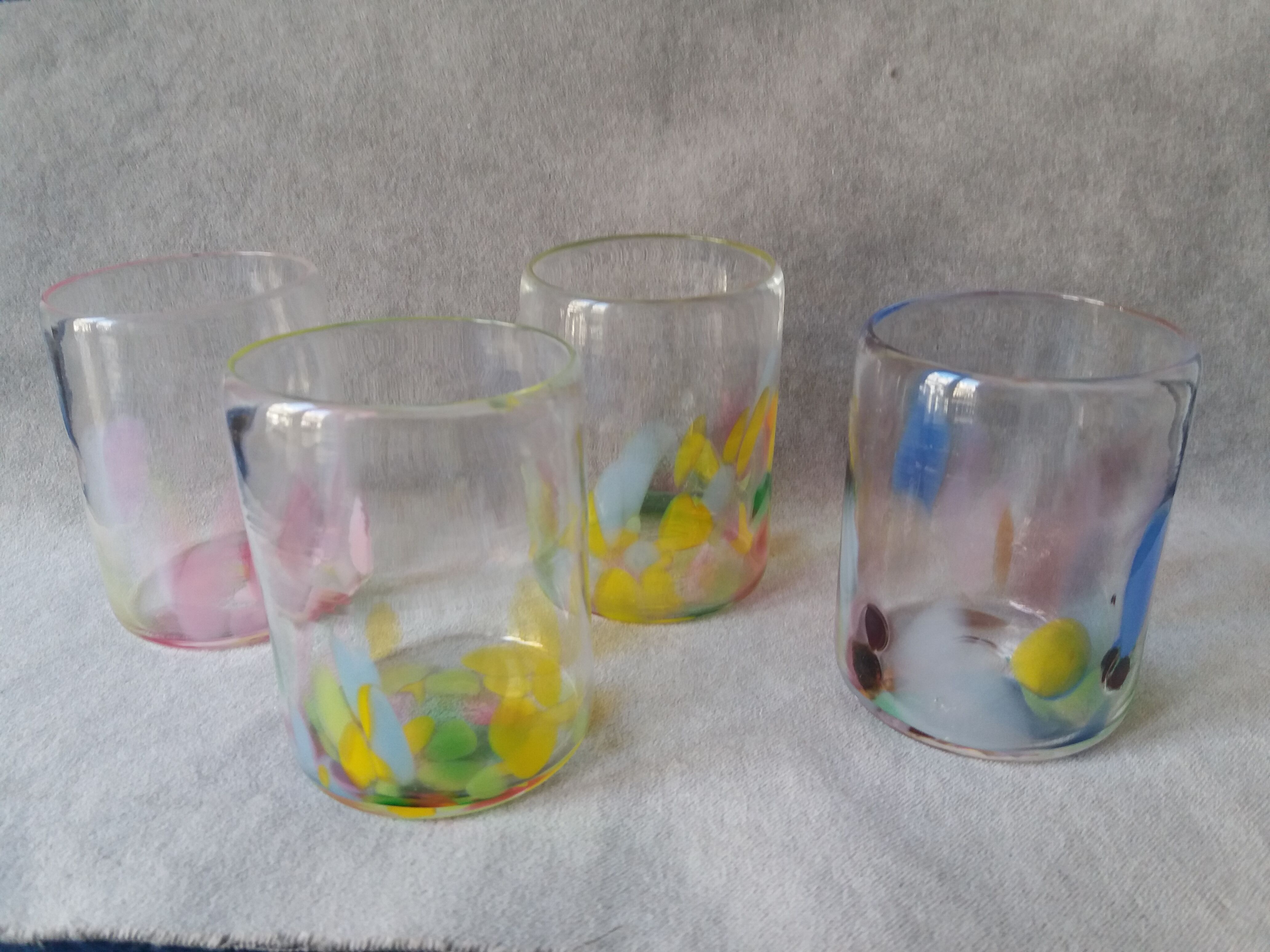 Lot of 4 murano glass cups
