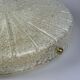 60s 70s Ceiling Light Lamp Plafoniere Flush Mount Ice Glass Hillebrand
