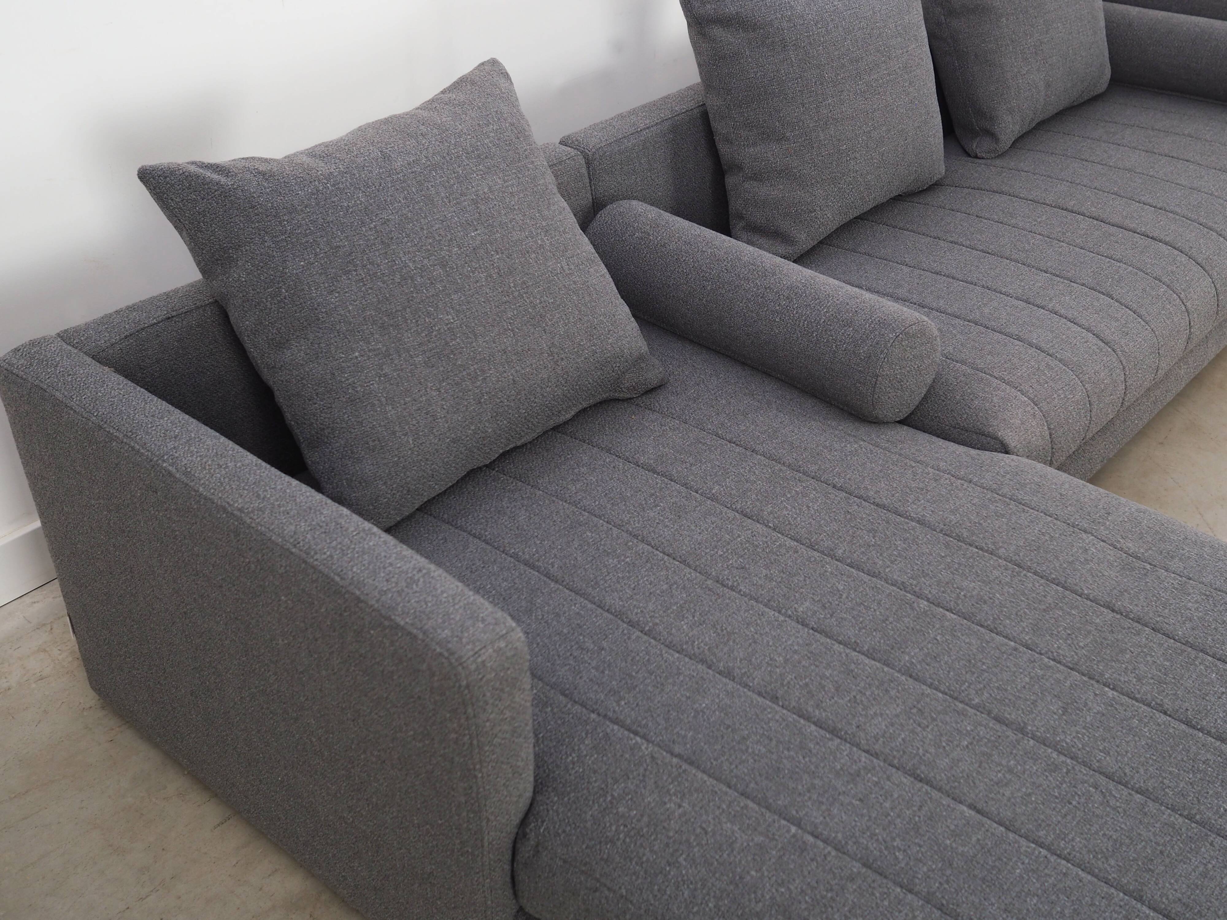 Canapé d'angle graphite, design scandinave, années 00