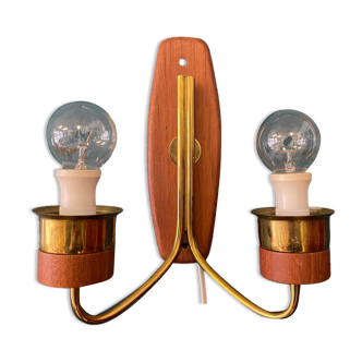 Danish teak wall lamp