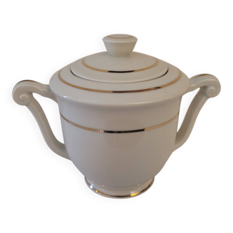 Limoges porcelain sugar bowl – gold decoration – 1950s