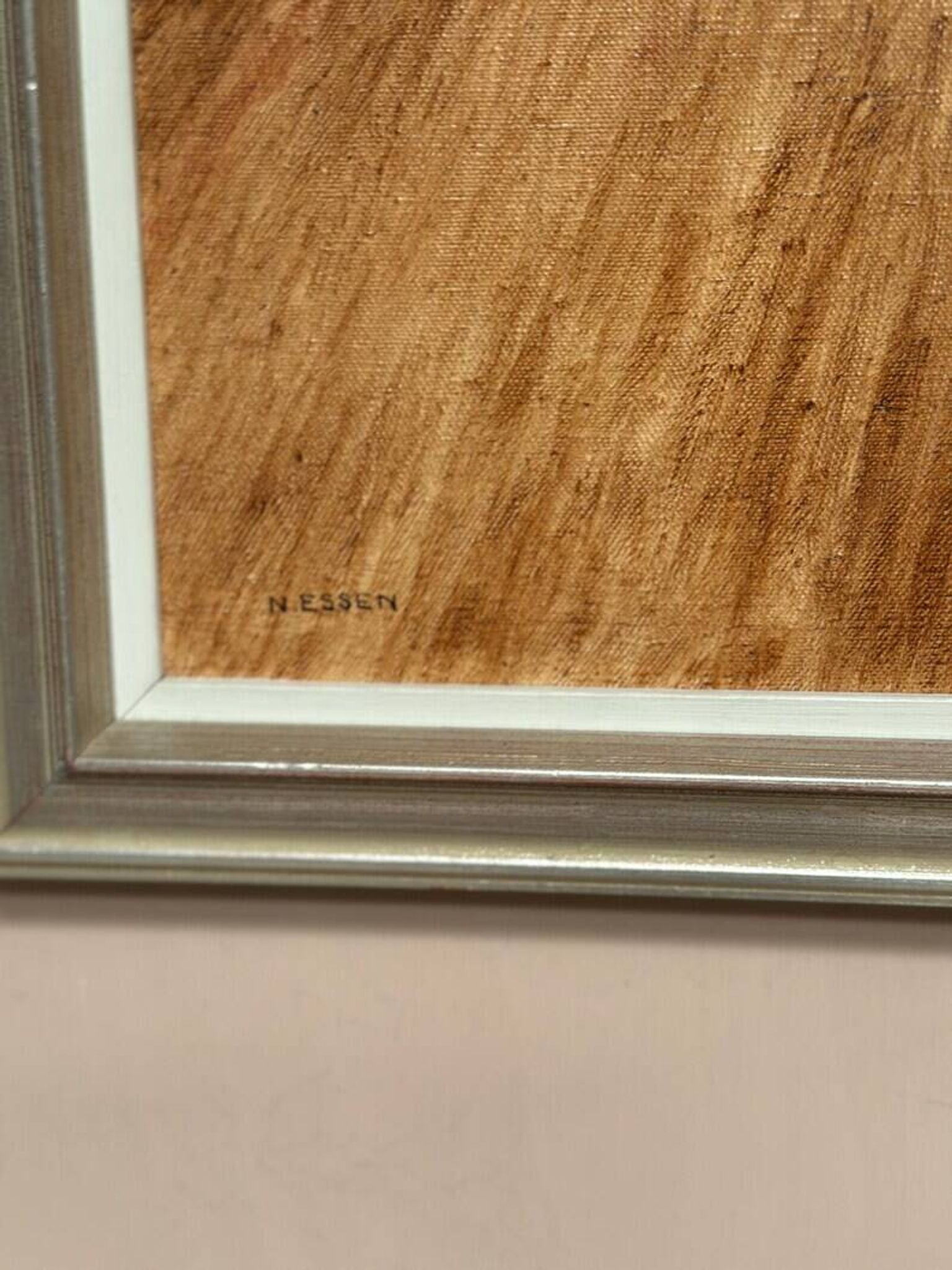 Original Swedish Oil on Canvas - "Rustic Landscape" by Nils Essen - Signed - Vintage and Framed - 42 × 50 cm (16.5" × 19.7")
