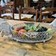 Iron basket with hen