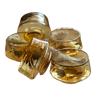5 amber crystal bowls/ramekins