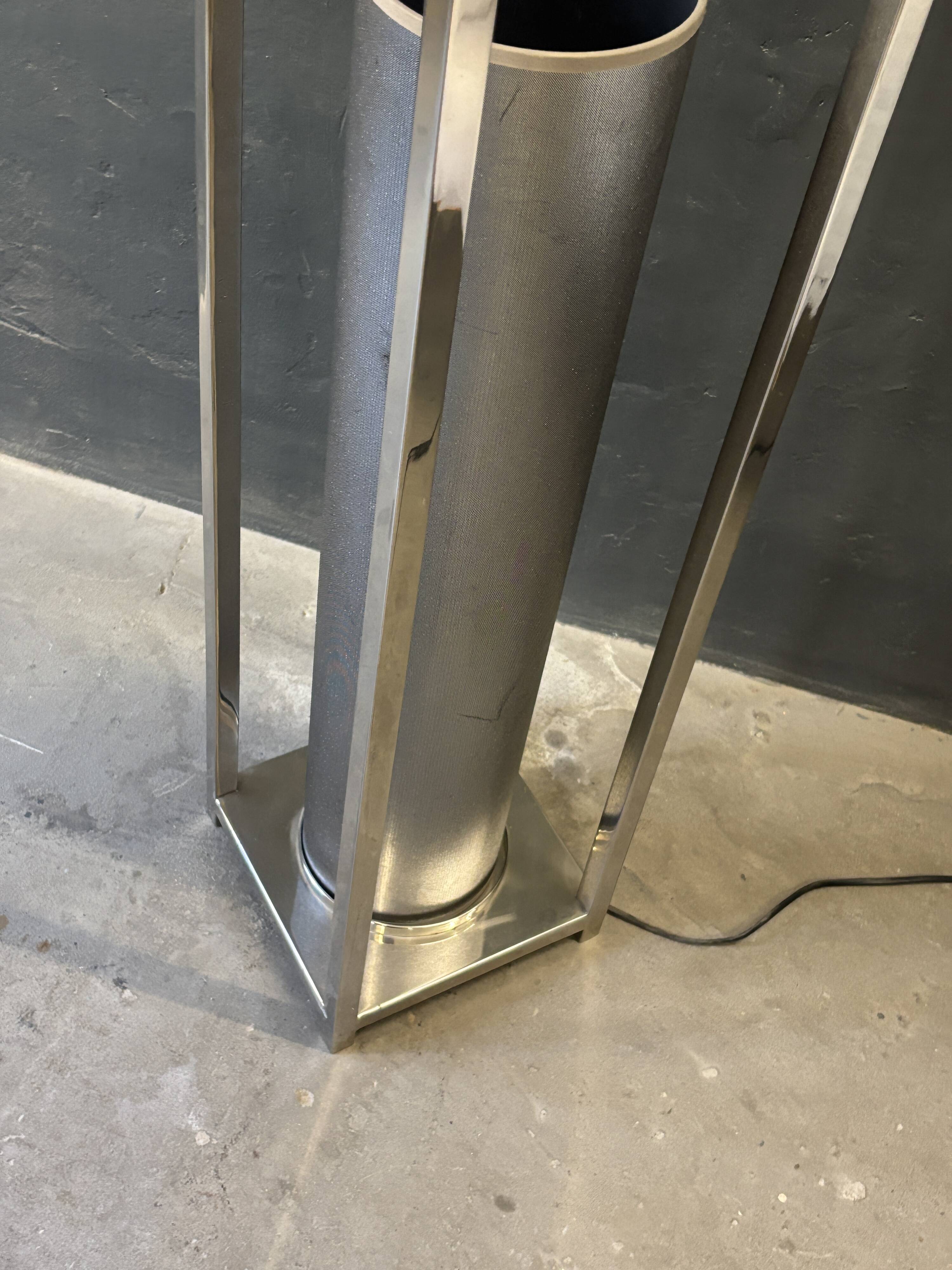 Vintage 80s chrome design floor lamp