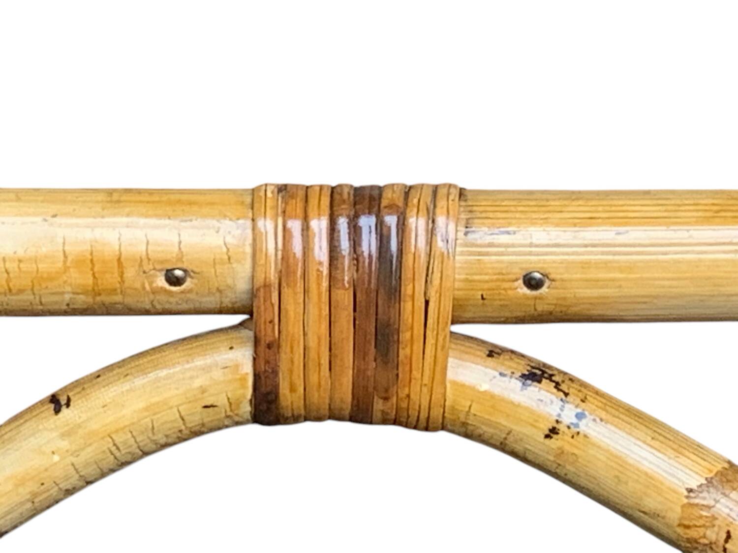 Vintage rattan and oak serving trolley 1960