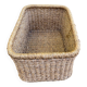 Large basket / rectangular storage bin made of woven natural fibre.