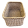 Large basket / rectangular storage bin made of woven natural fibre.