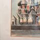 Old Watercolour Historical Building Russia Orthodox Cathedral Moscow 199