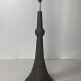 Brutalist Wabi Sabi Dutch Bouclé Shade aand Ceramic Floor Lamp, 1960s