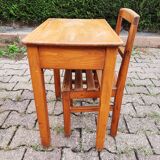 School desk with varnished chair