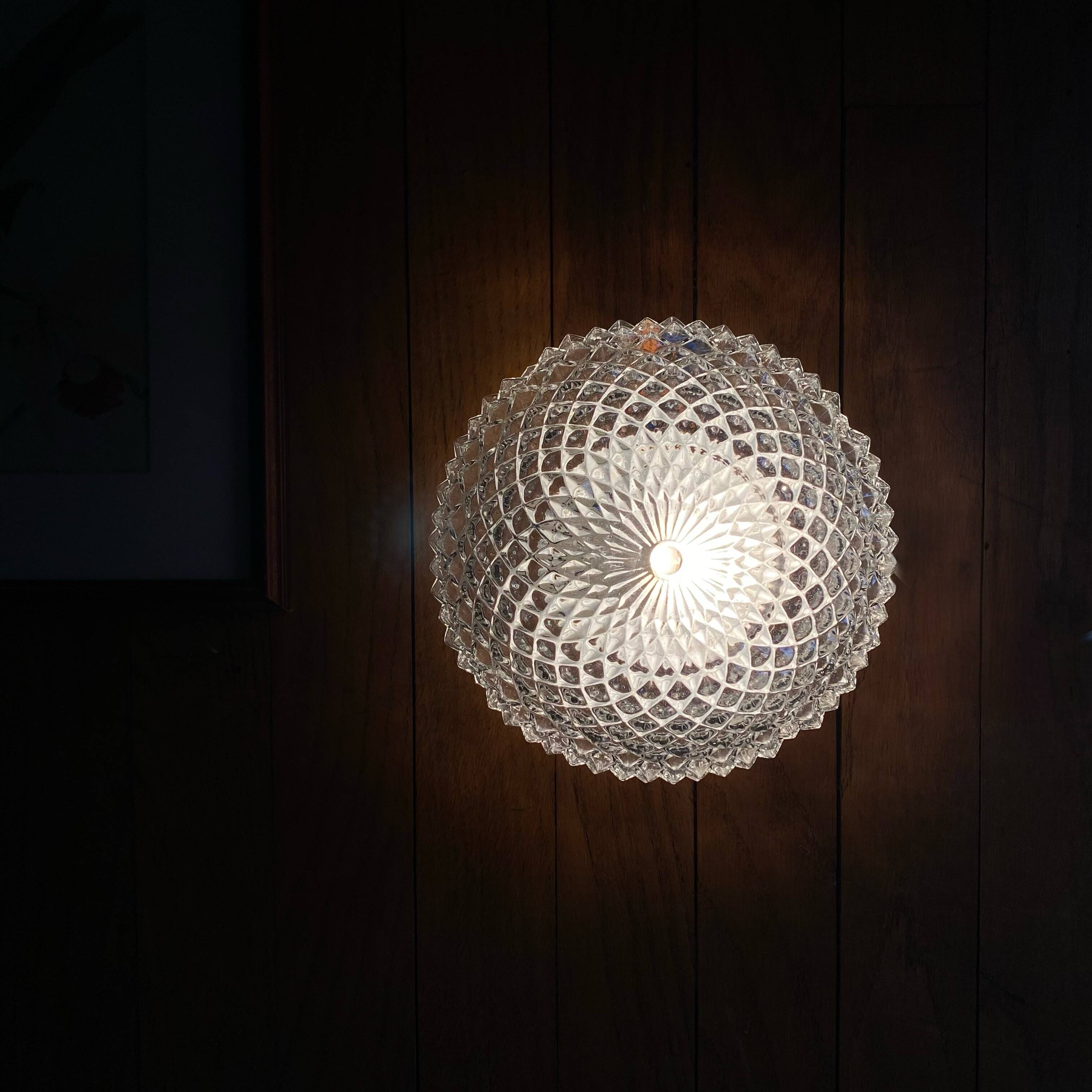 pair of glass wall lights