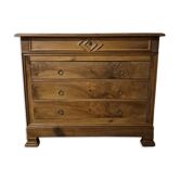 Louis-Philippe chest of drawers in solid walnut